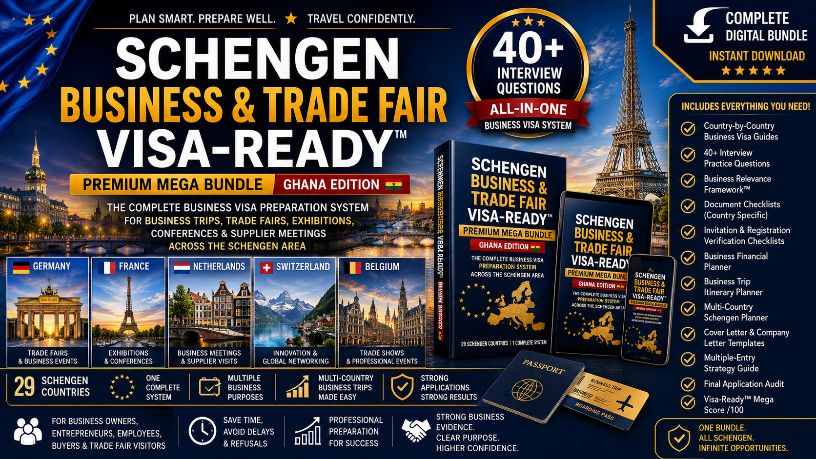 SCHENGEN BUSINESS & TRADE FAIR VISA-READY™ — PREMIUM MEGA BUNDLE | Ghana Edition
