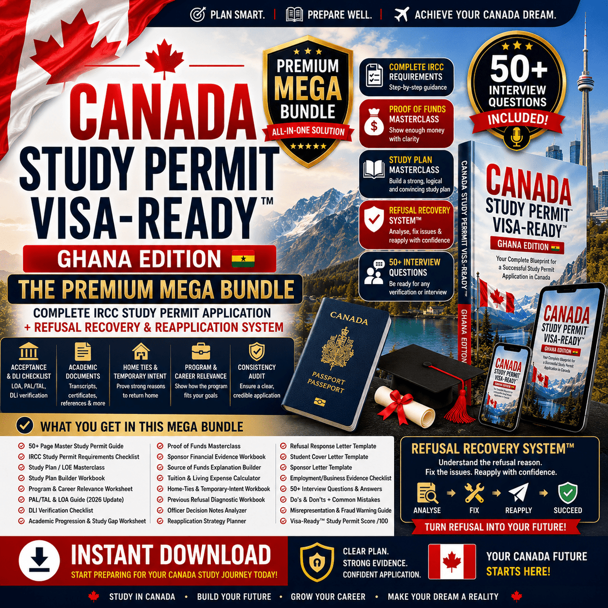 CANADA Study Permit Mega Bundle - COMPREHENSIVE VISA GUIDE SERIES